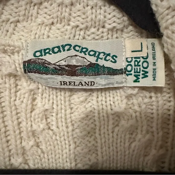 Aran Crafts Cream Cable Knit Cardigan - Picture 5 of 7